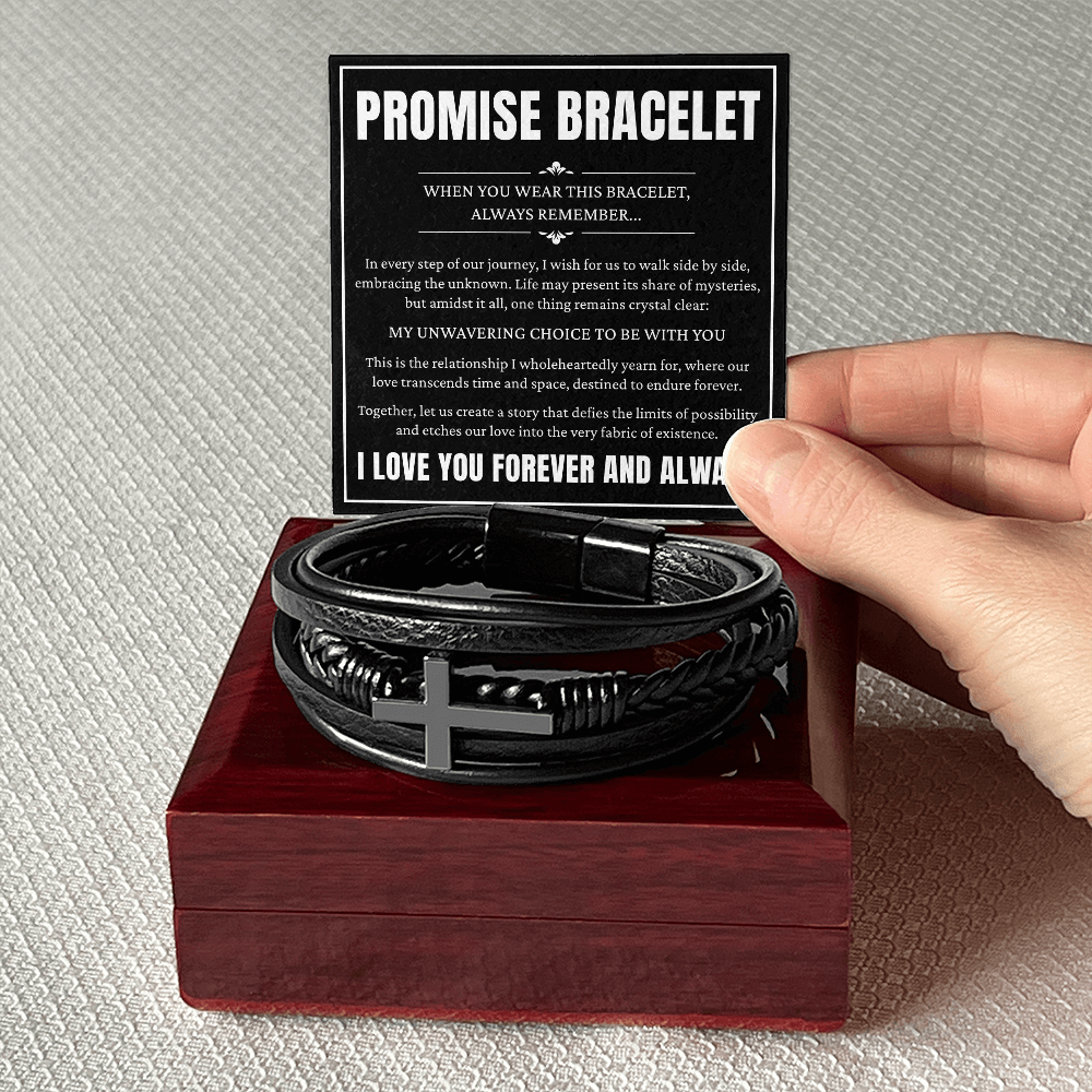Men's Cross Bracelet - To My Man Promise Bracelet