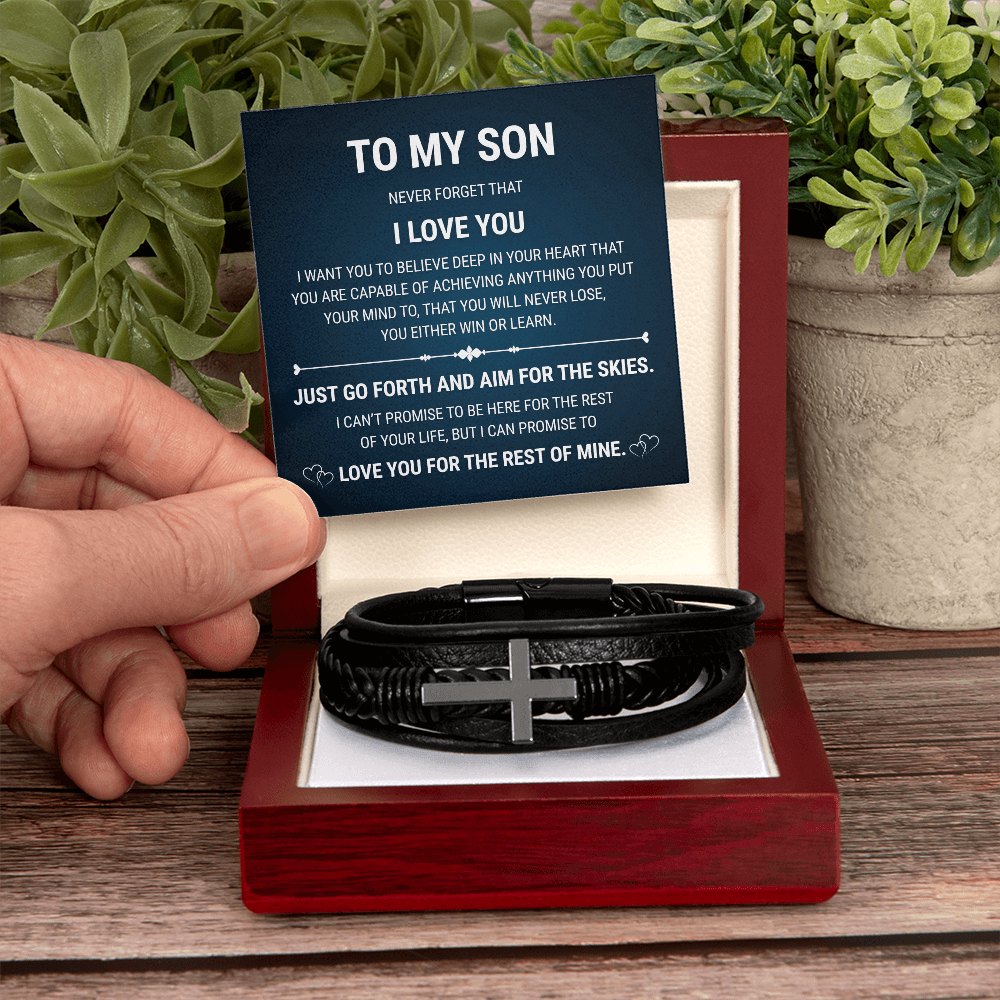 Men's Cross Bracelet - To My Son