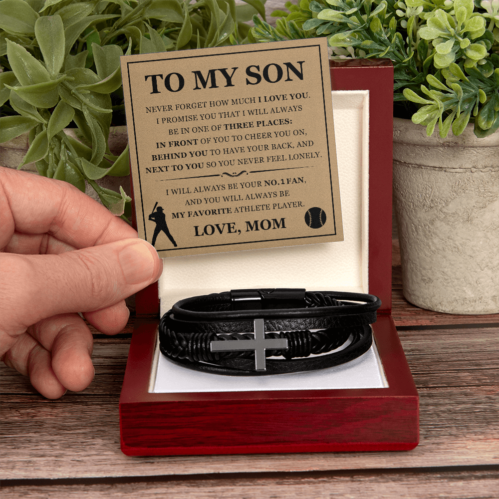 Cross Bracelet - To My Son "My Favorite Athlete Player"