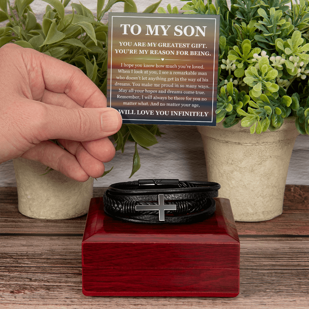 Cross Bracelet - To My Son "You Are My Greatest Gift"