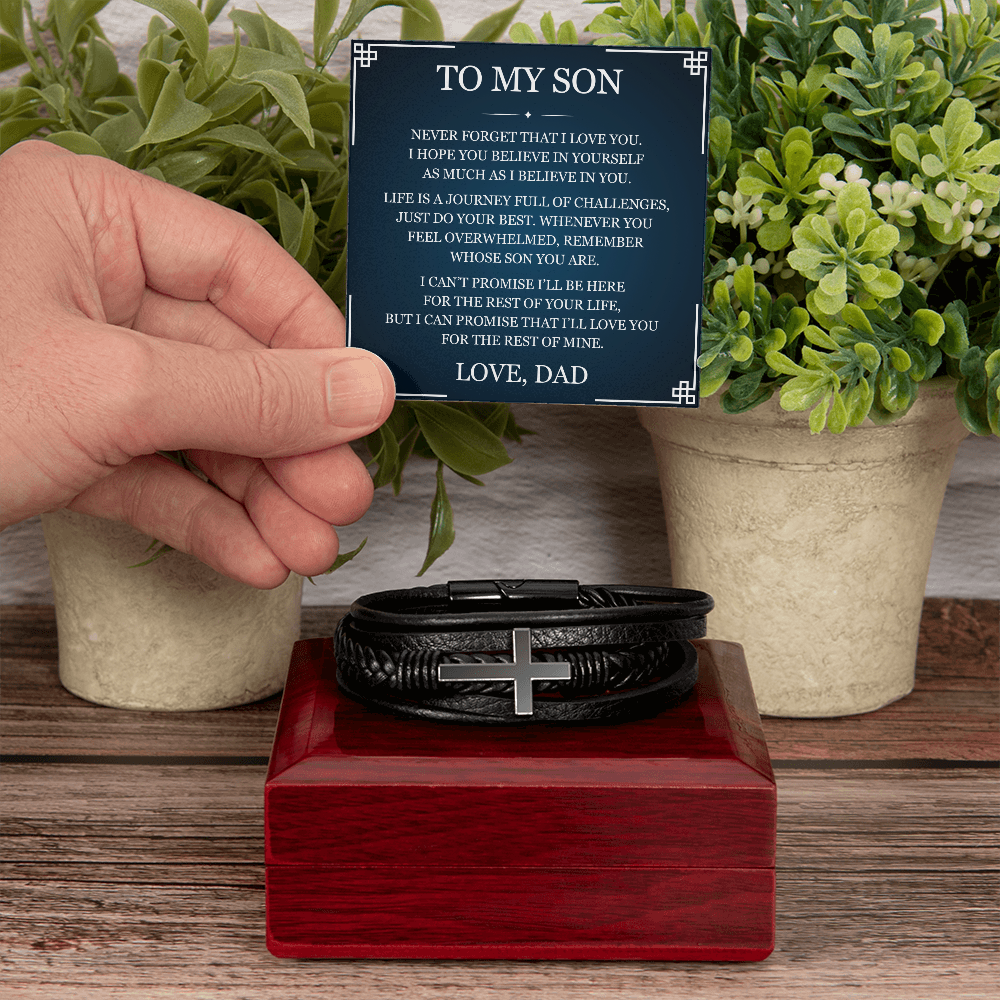 Men's Cross Bracelet - To My Son