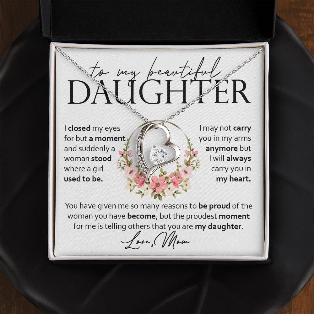 Forever Heart Necklace, Daughter Gift