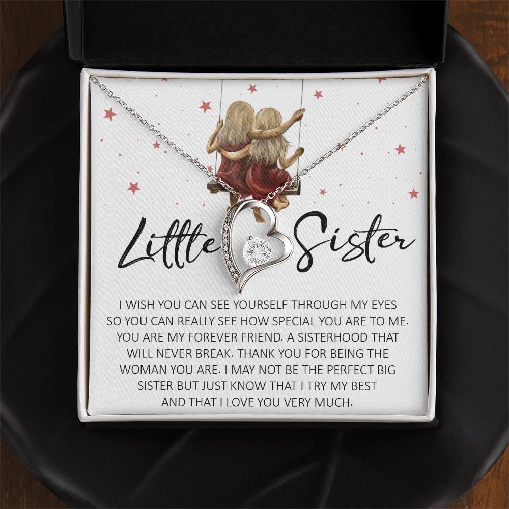 Forever Heart Necklace, Little Sister Gift