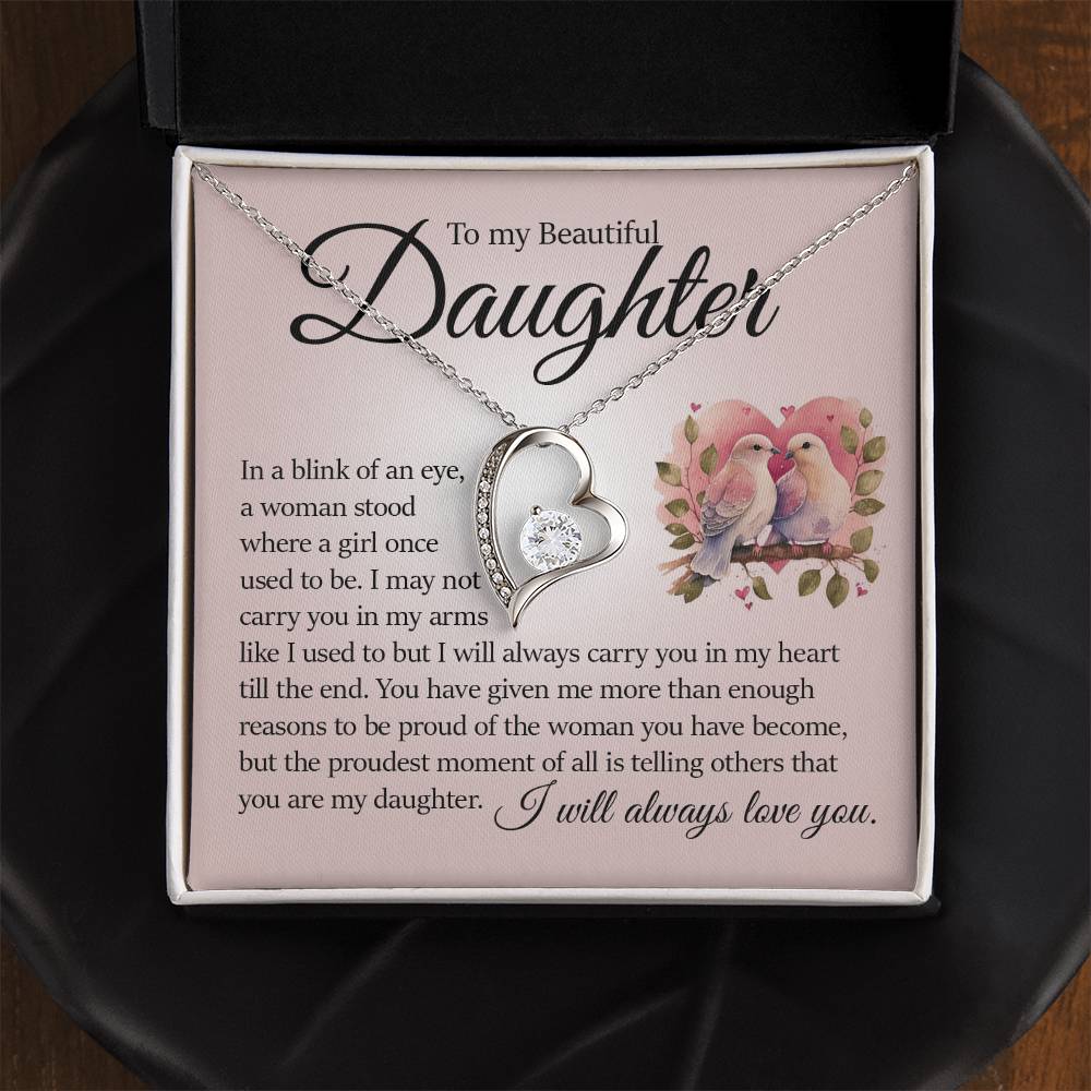 Forever Heart Necklace, Daughter Gift