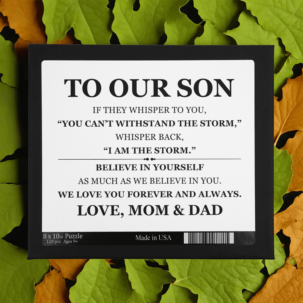 Jigsaw Puzzle 8" x 10" - To Our Son "Believe In Yourself"