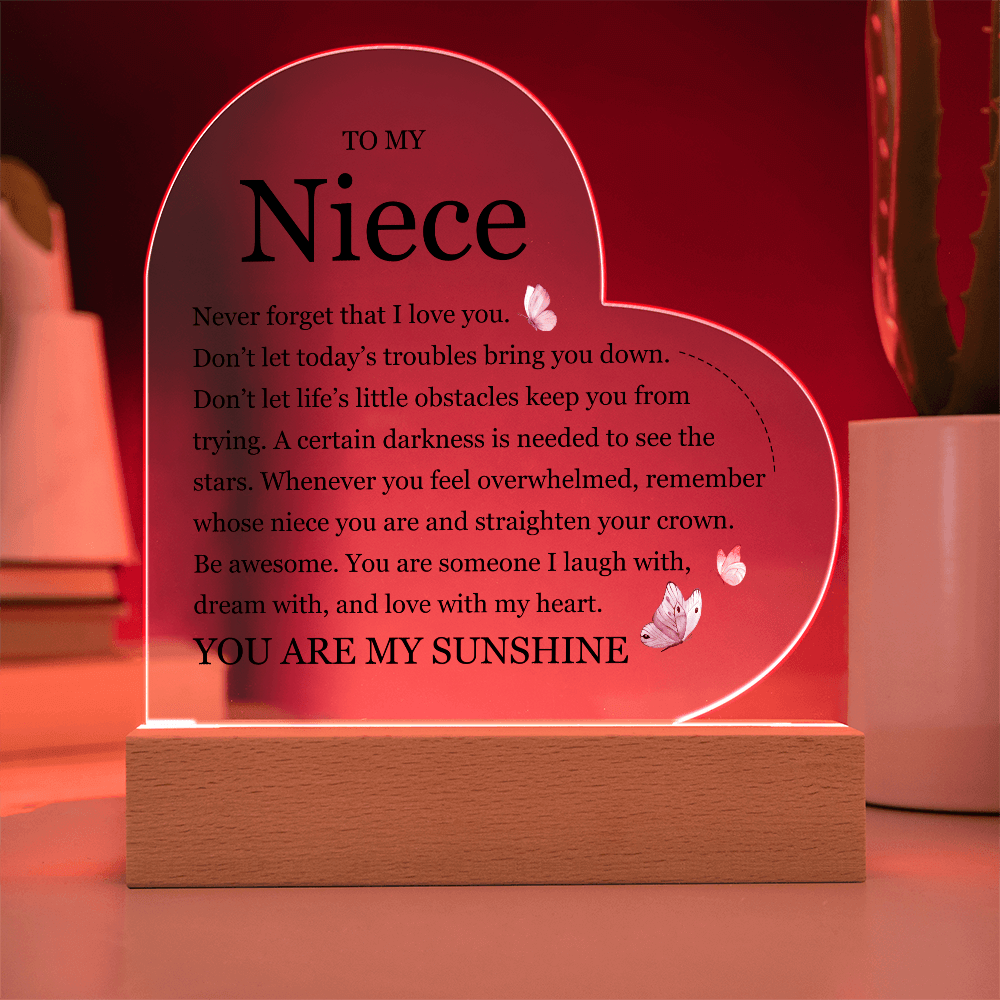 Acrylic Heart Plaque - To My Dear Niece