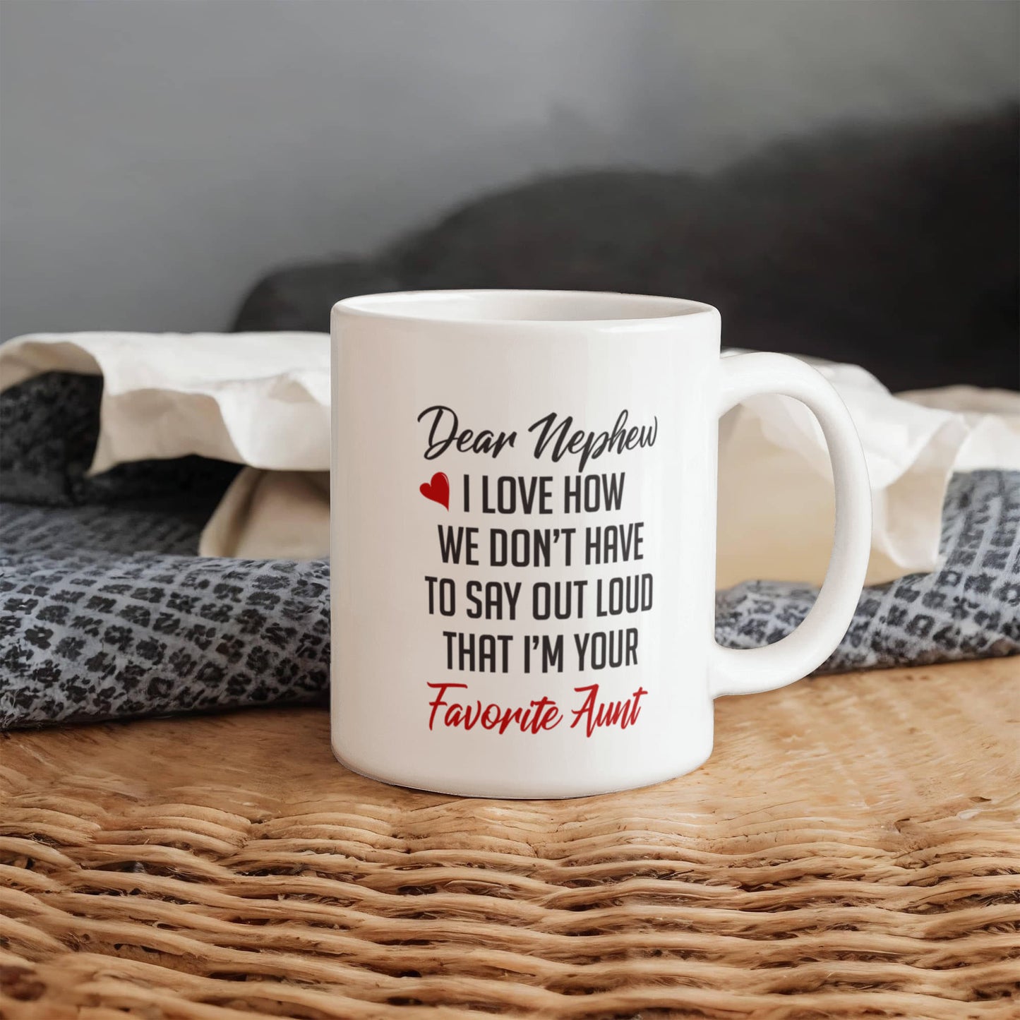White Ceramic Mug - Nephew Coffee Mug I'm You Favorite Aunt