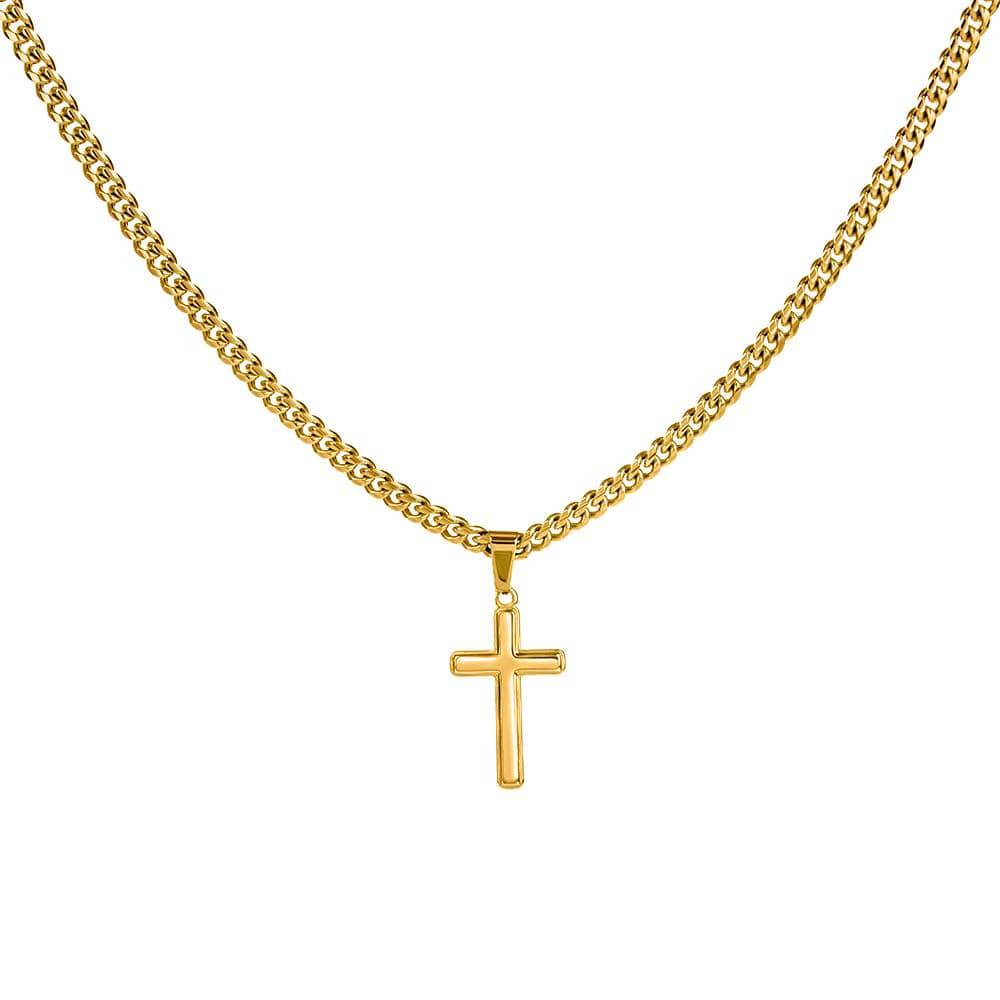 To My Son - Artisan Cross with Cuban Link Chain