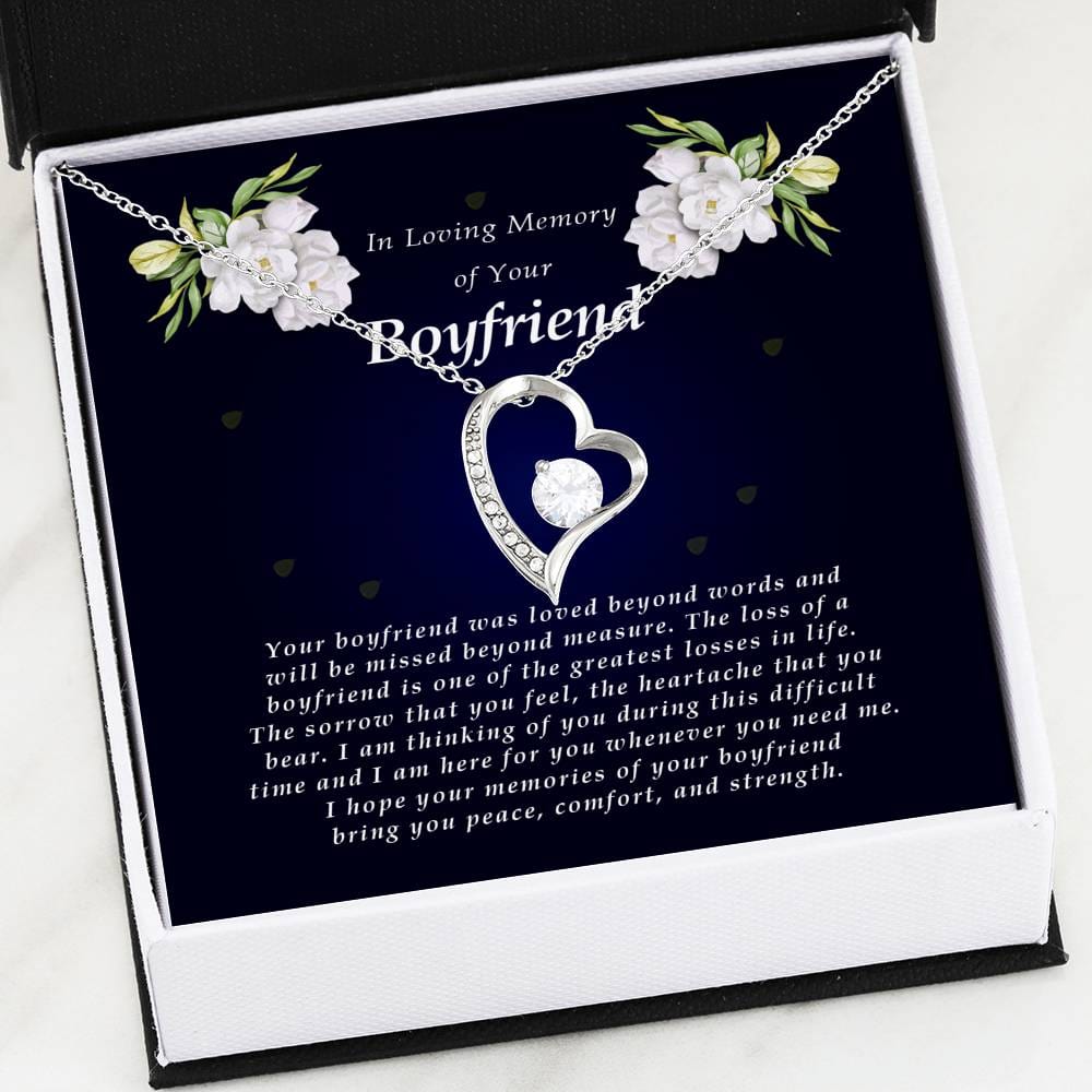 Forever Heart Necklace, Memorial Gift For Loss of Boyfriend