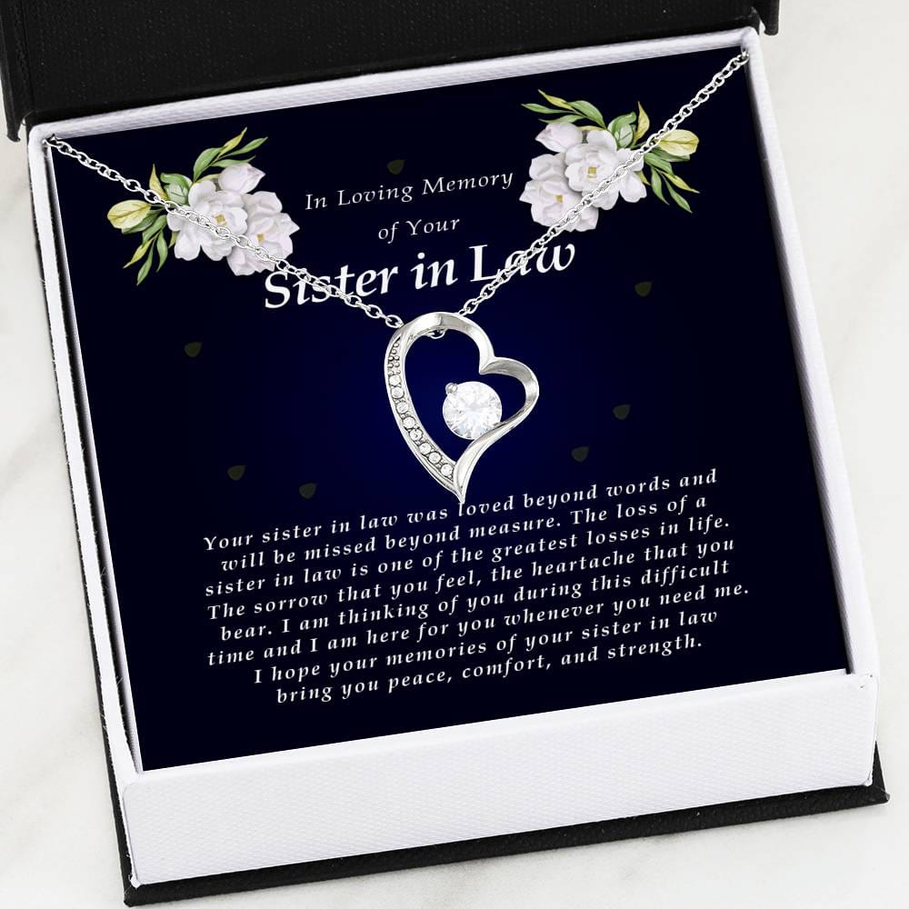 Forever Heart Necklace, Memorial Gift For Loss of Sister In Law