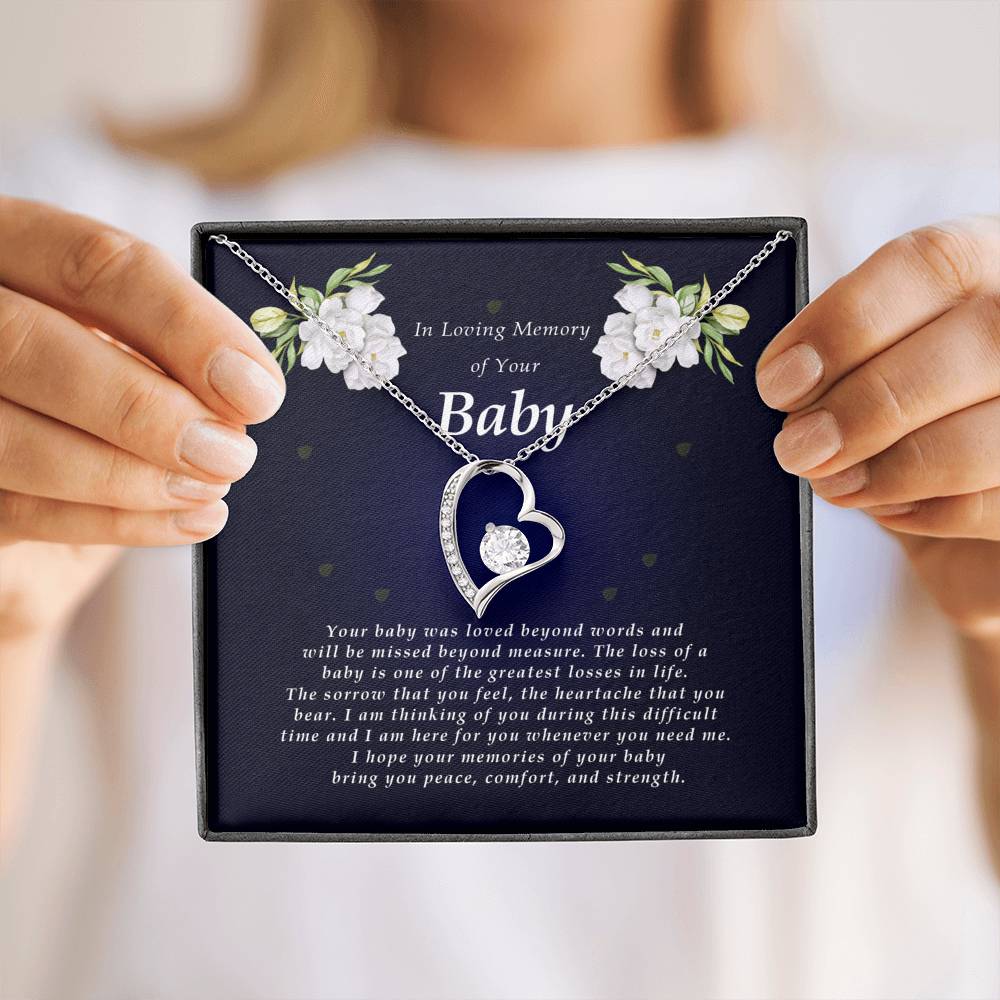 Forever Heart Necklace, Memorial Gift For Loss of Baby