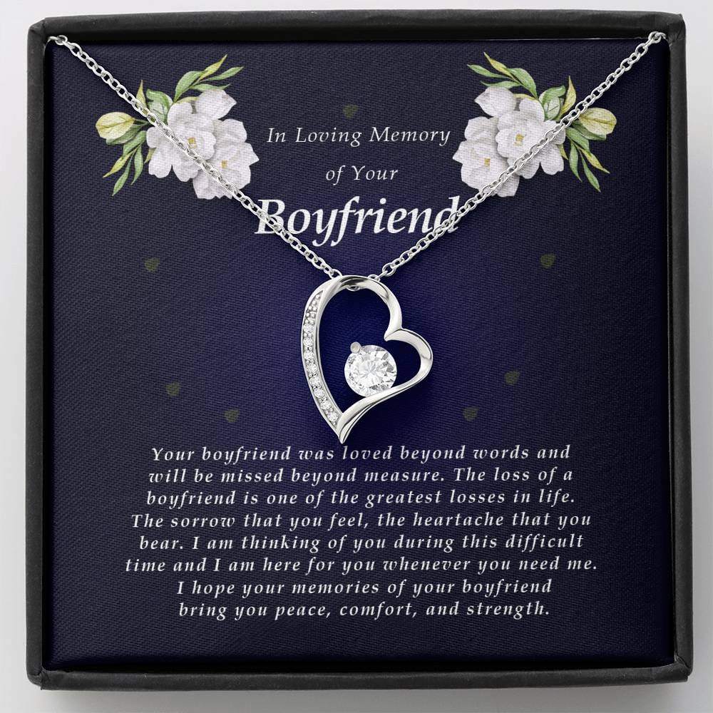 Forever Heart Necklace, Memorial Gift For Loss of Boyfriend