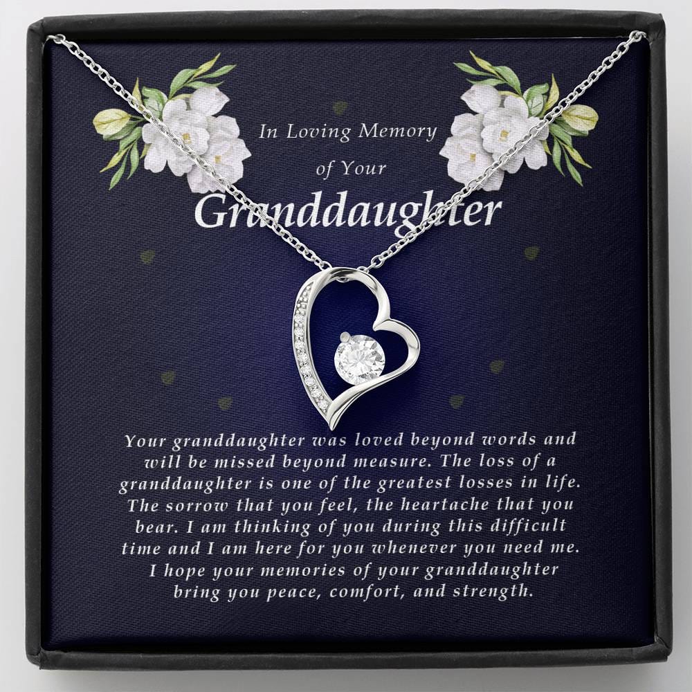 Forever Heart Necklace, Memorial Gift For Loss of Granddaughter