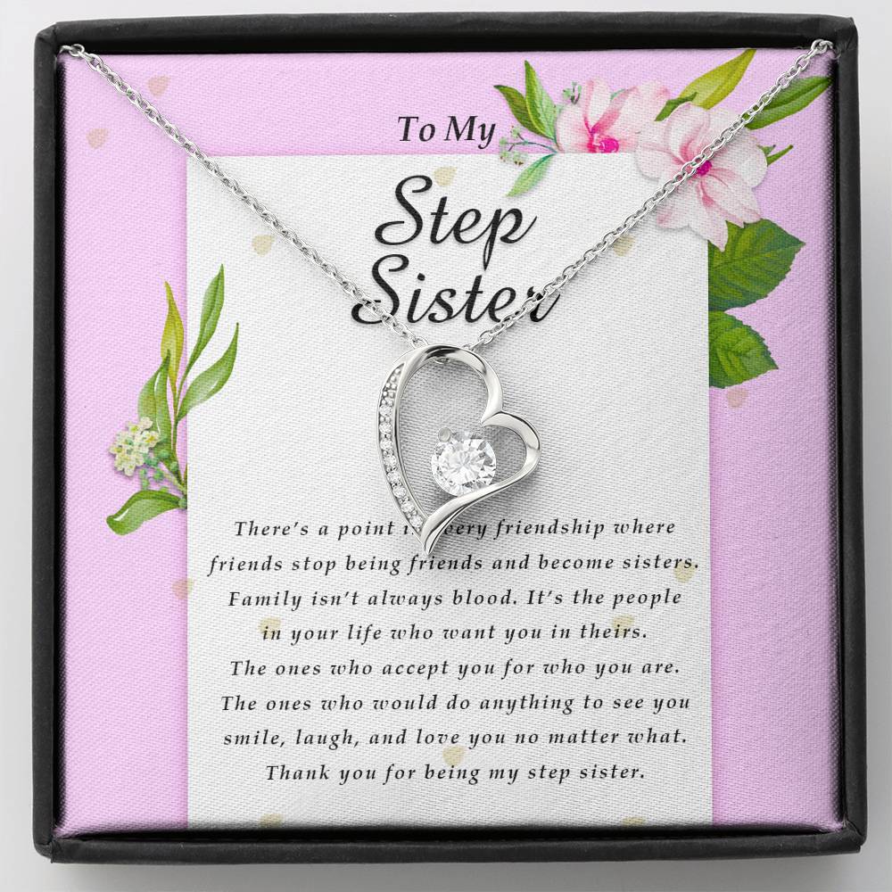 Forever Heart Necklace, To My Step Sister