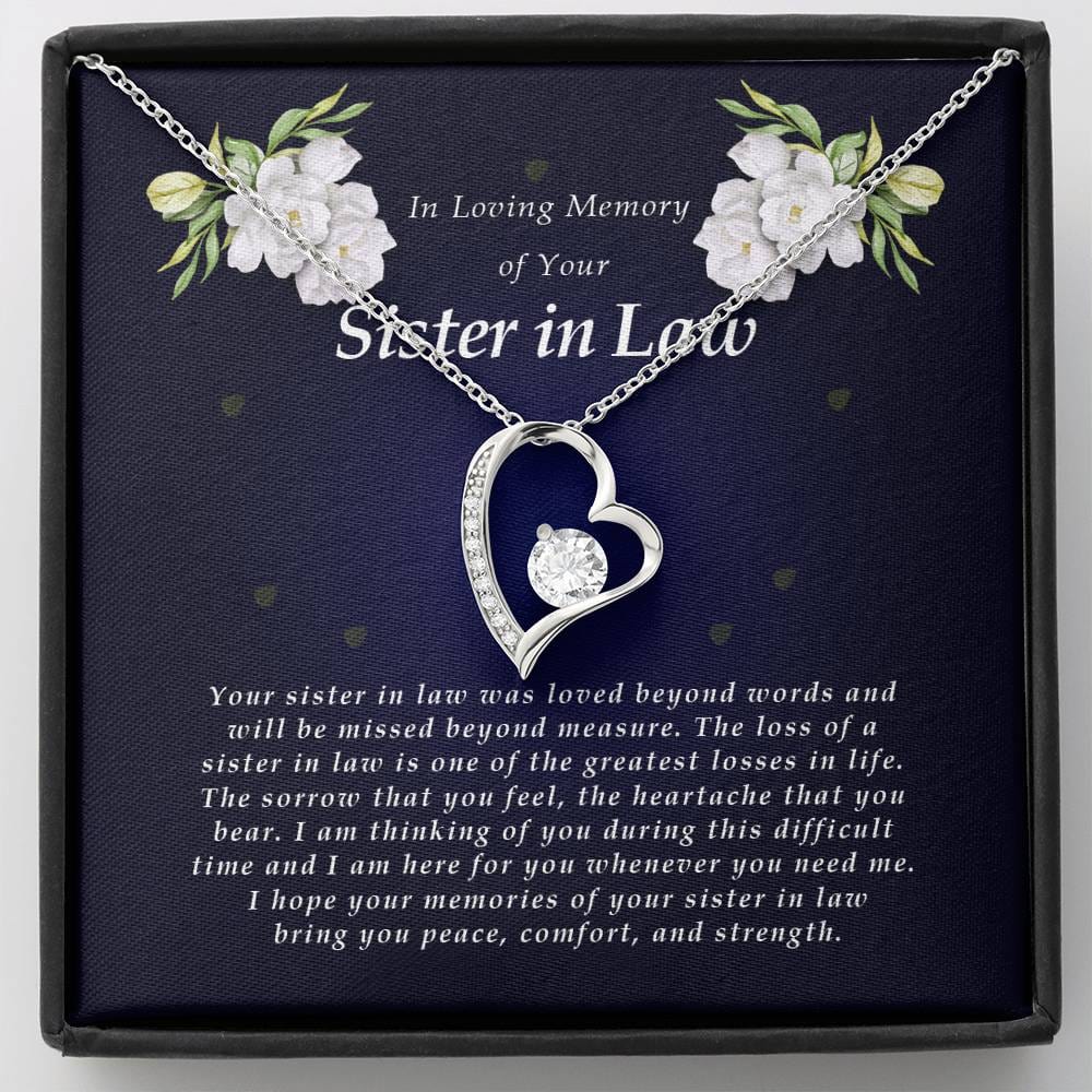 Forever Heart Necklace, Memorial Gift For Loss of Sister In Law