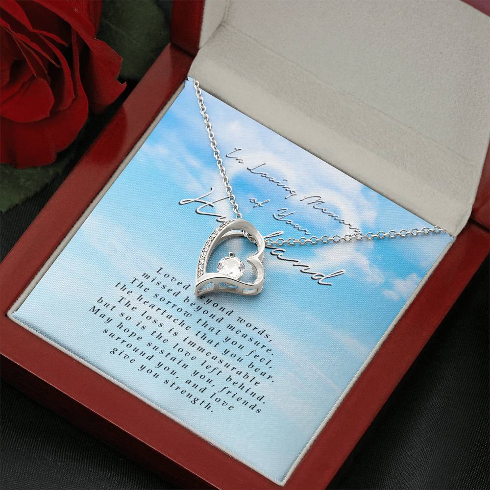 Forever Heart Necklace, Memorial Gift For Loss of Husband