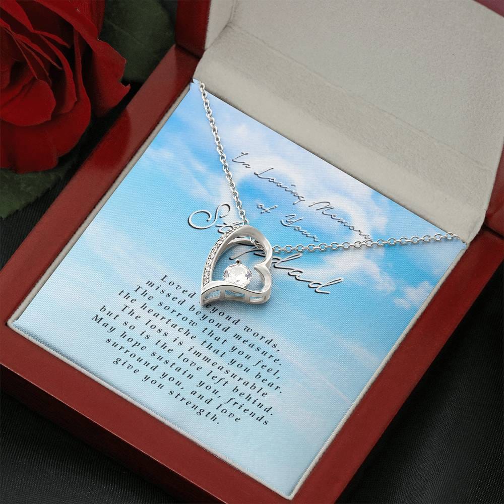 Forever Heart Necklace, Memorial Gift For Loss of Stepdad