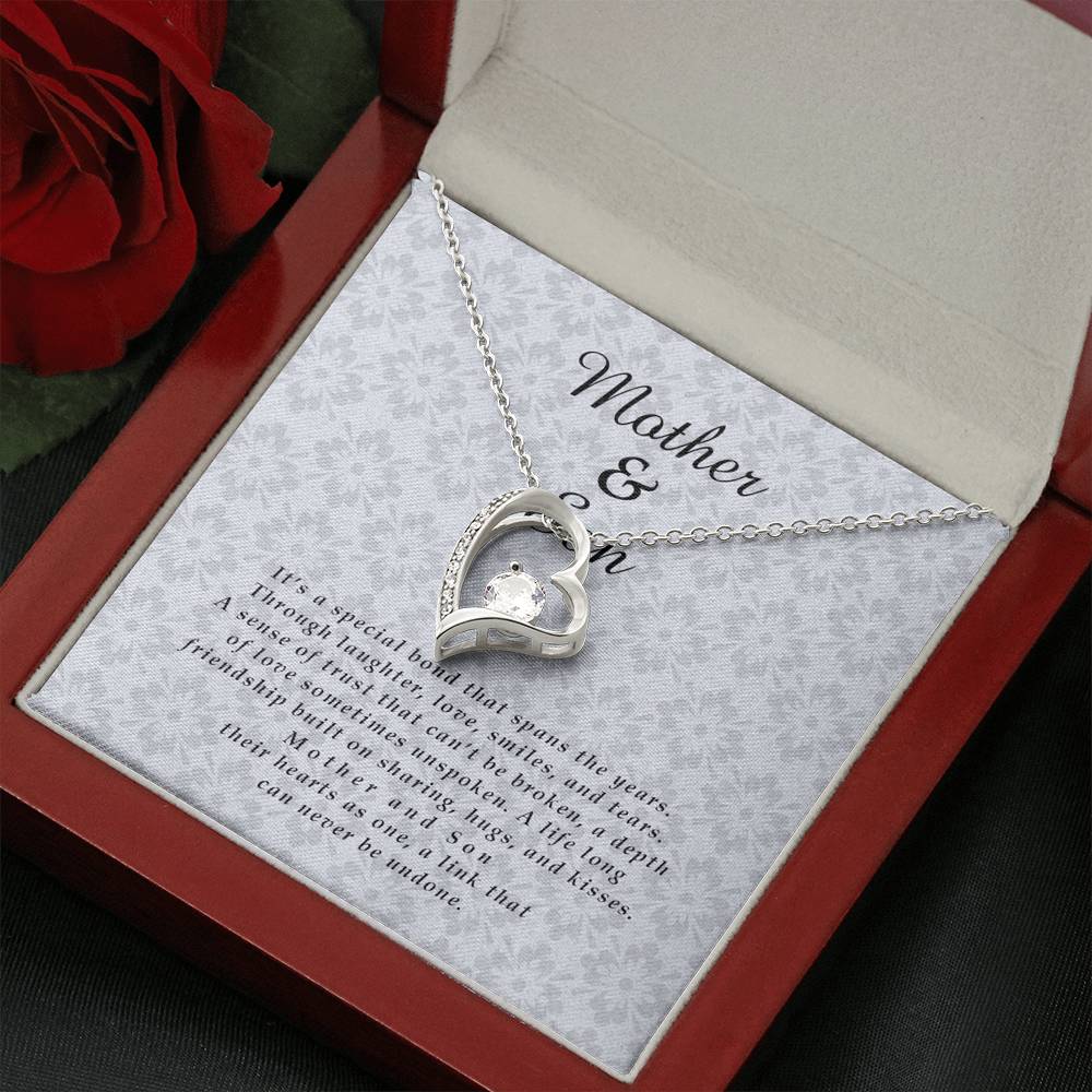 Mother and Son Jewelry Card, Forever Heart Necklace