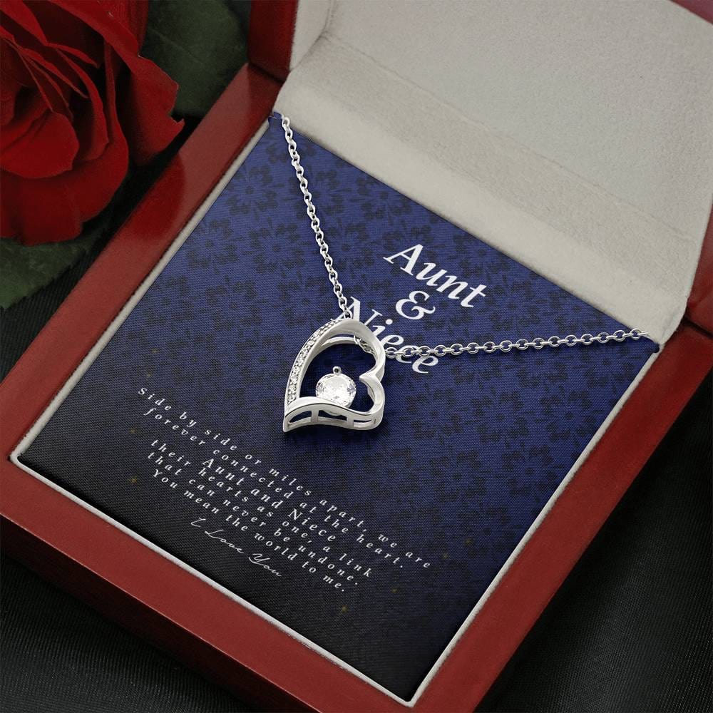 Aunt and Niece Gift, Forever Heart Necklace