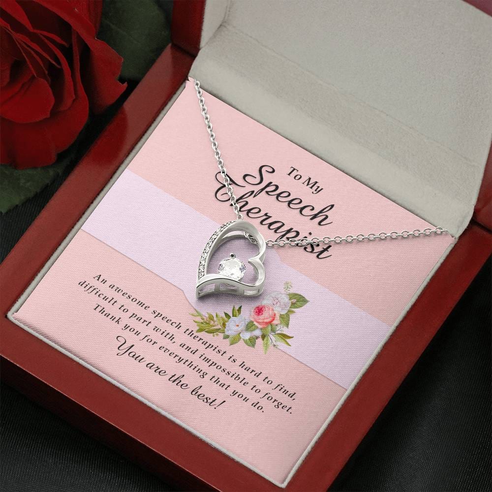 Forever Heart Necklace, Speech Therapist Jewelry Card