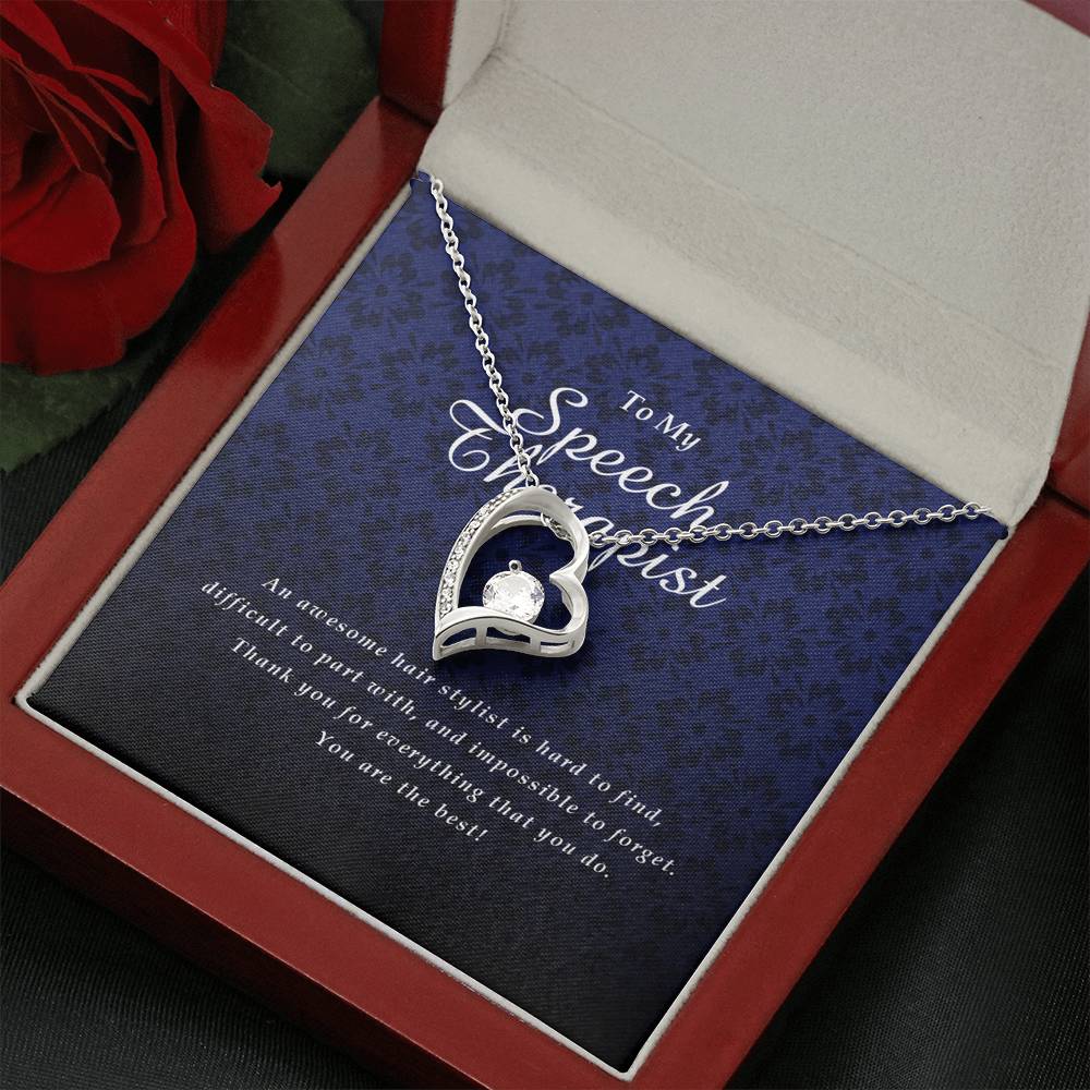 Forever Heart Necklace, Speech Therapist Gift