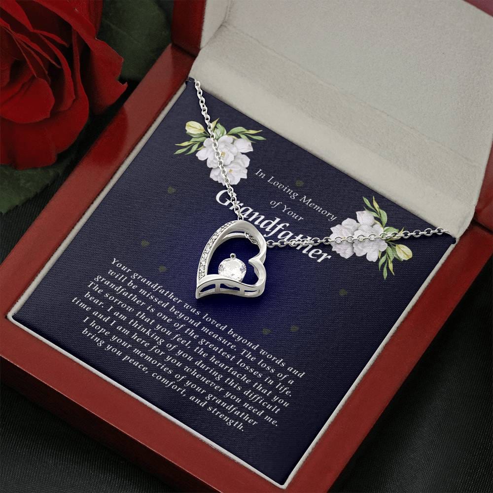 Forever Heart Necklace, Memorial Gift For Loss of Grandfather