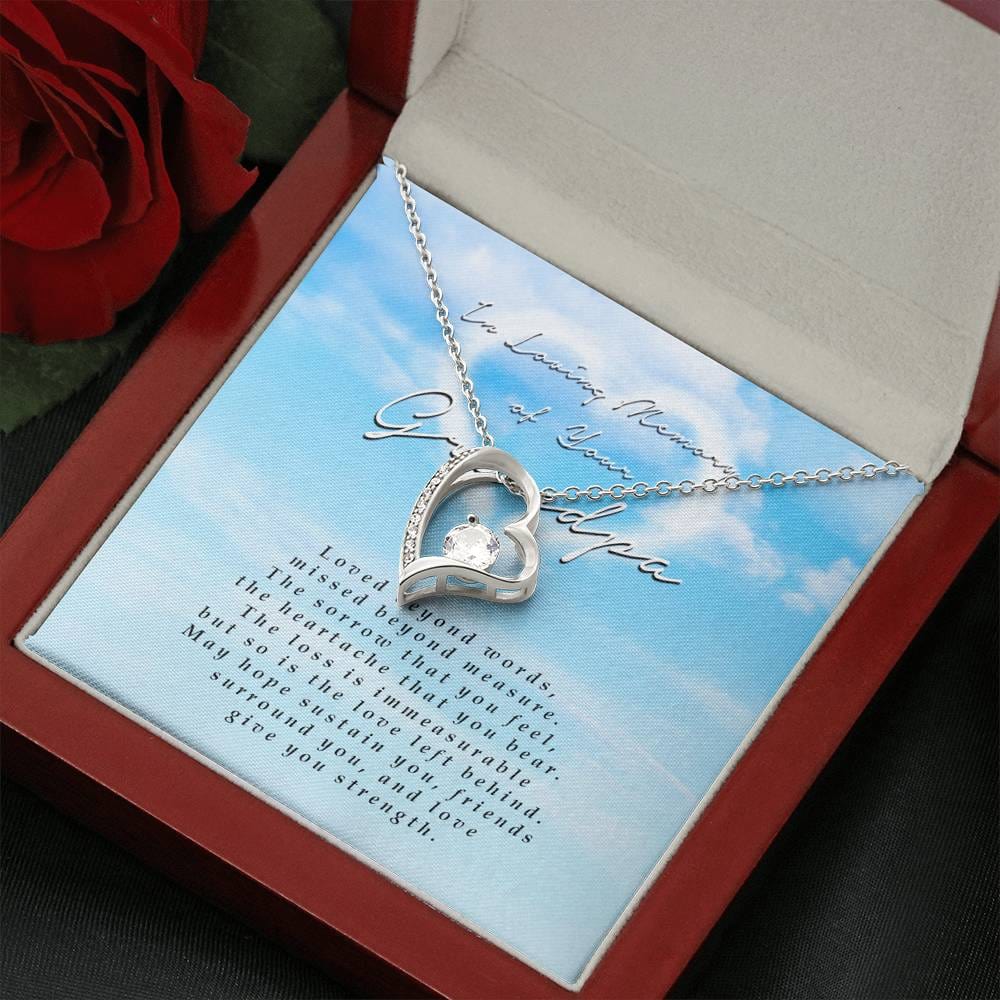Forever Heart Necklace, Memorial Gift For Loss of Grandpa