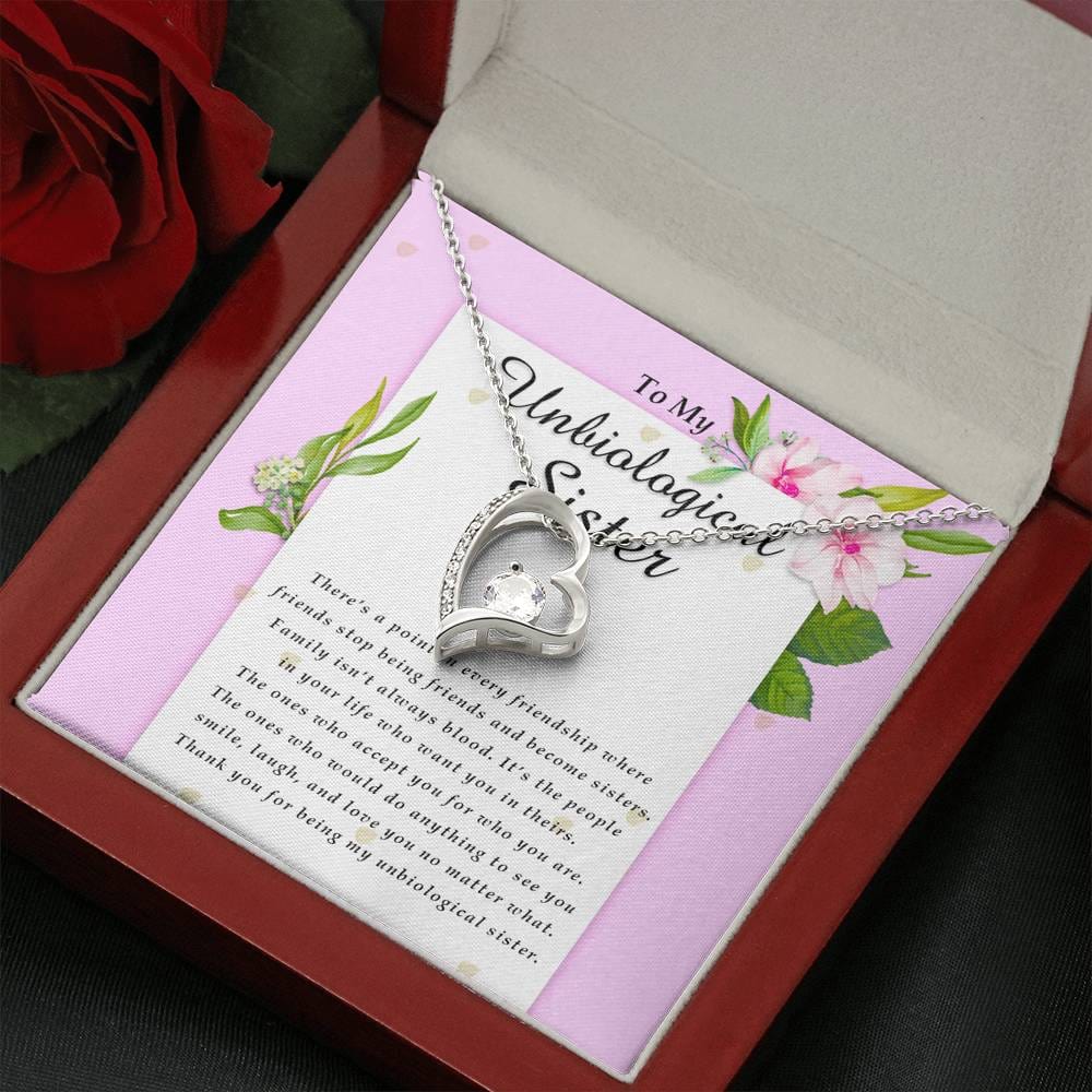 Forever Heart Necklace, To My Unbiological Sister