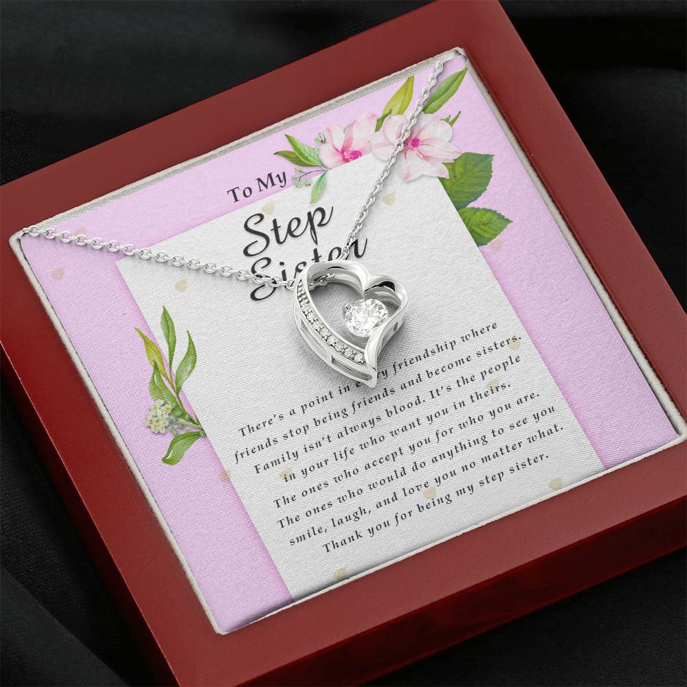 Forever Heart Necklace, To My Step Sister