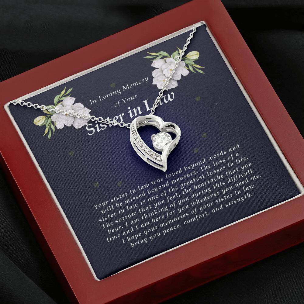 Forever Heart Necklace, Memorial Gift For Loss of Sister In Law