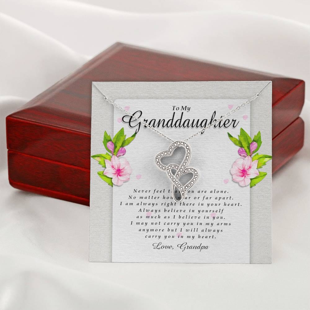 Double Heart Necklace, Granddaughter Gift from Grandpa
