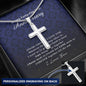 Personalized Cross Necklace, Happy Forty One Year Anniversary, Engraved Gift