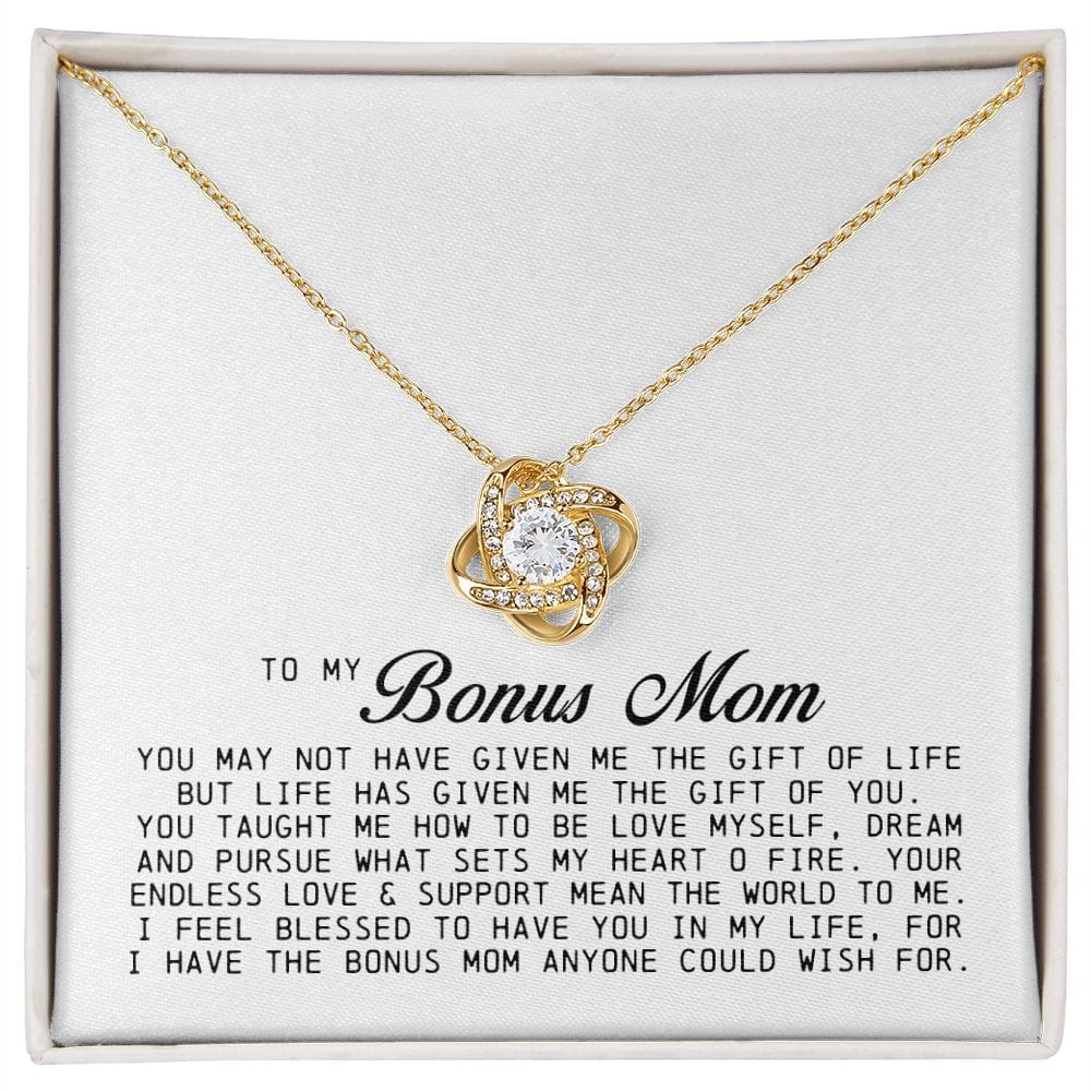 To My Bonus Mom, Love Knot Necklace