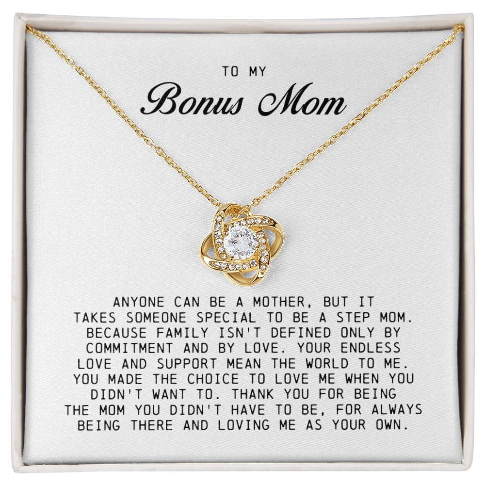 To My Bonus Mom, Love Knot Necklace