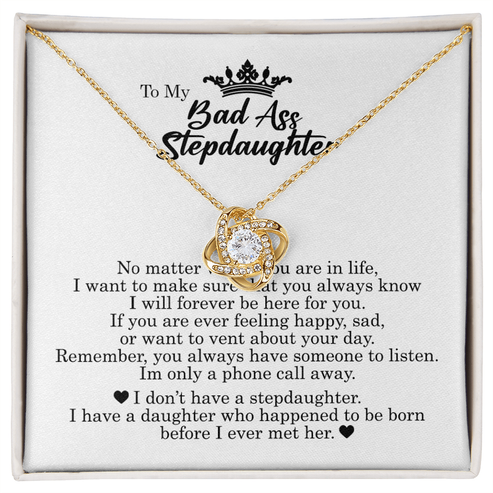 To My Bad Ass Stepdaughter, Love Knot Necklace