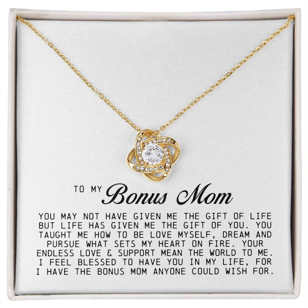 To My Bonus Mom, Love Knot Necklace