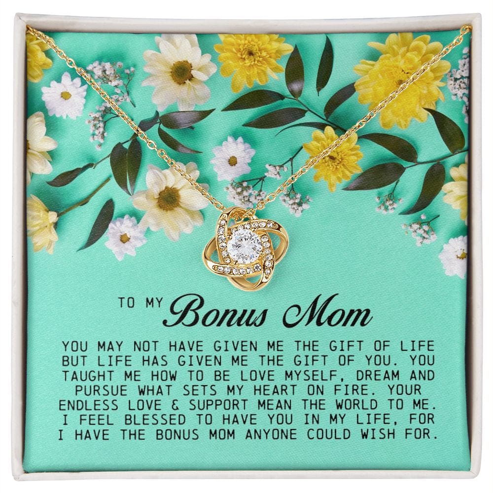 To My Bonus Mom, Love Knot Necklace