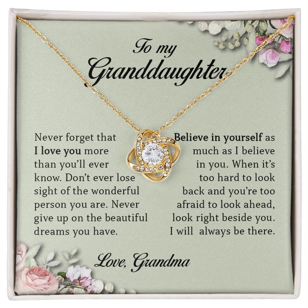 To My Granddaughter, Love Knot Necklace