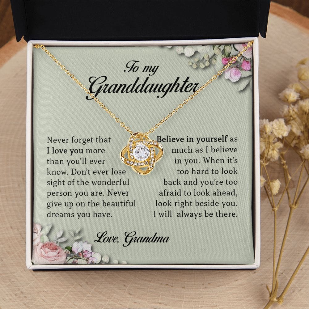 To My Granddaughter, Love Knot Necklace