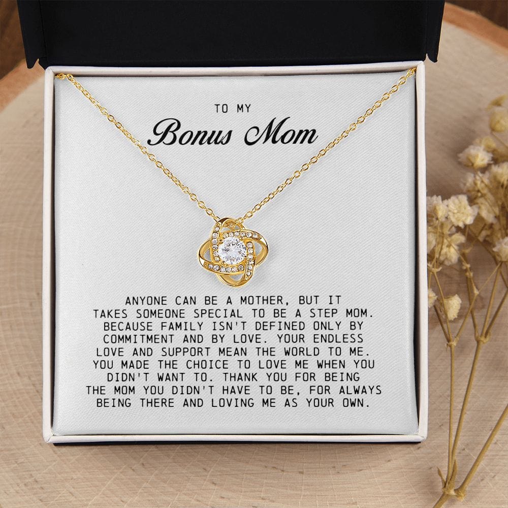 To My Bonus Mom, Love Knot Necklace