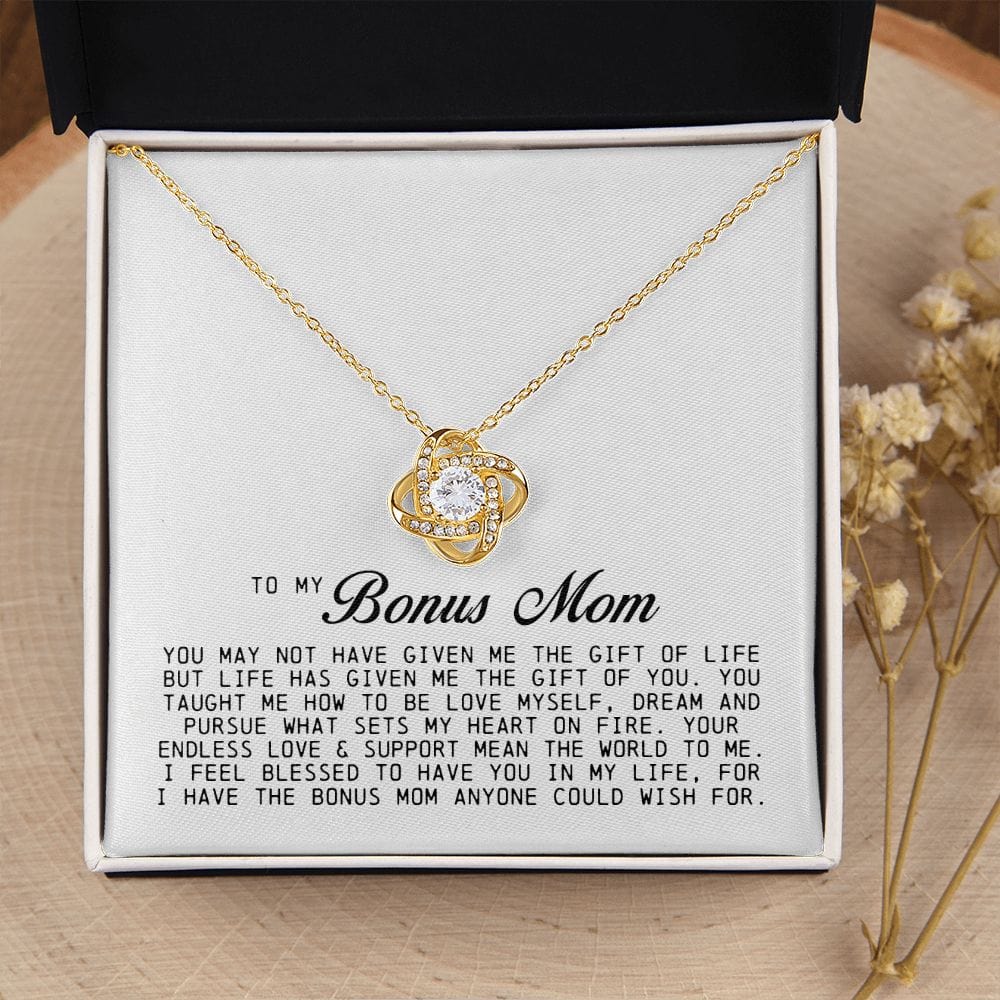 To My Bonus Mom, Love Knot Necklace