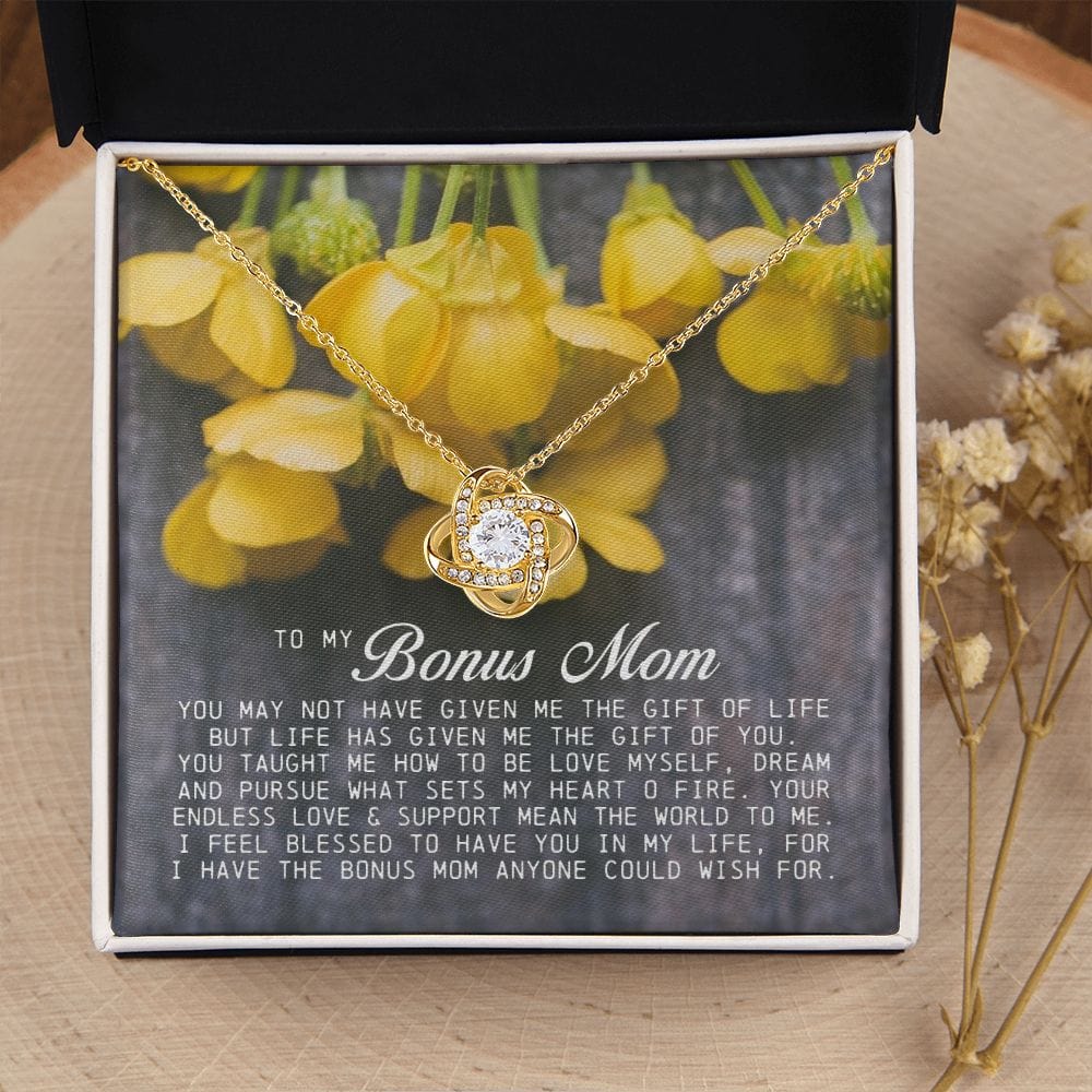 To My Bonus Mom, Love Knot Necklace