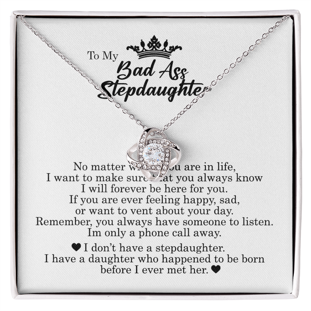 To My Bad Ass Stepdaughter, Love Knot Necklace