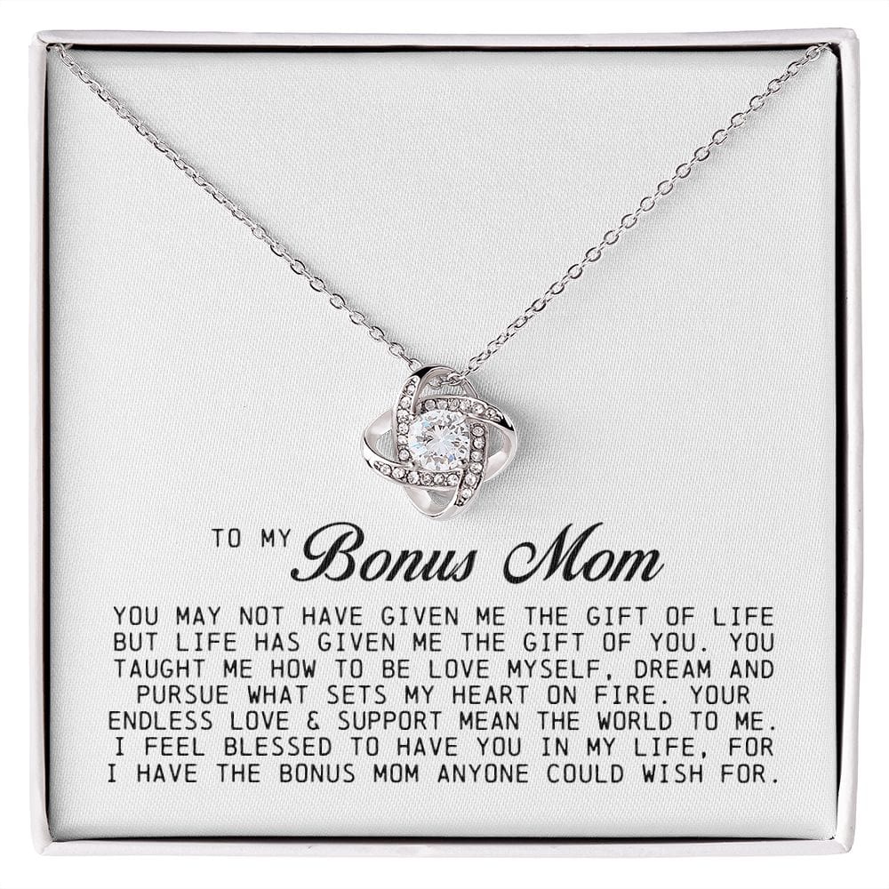 To My Bonus Mom, Love Knot Necklace