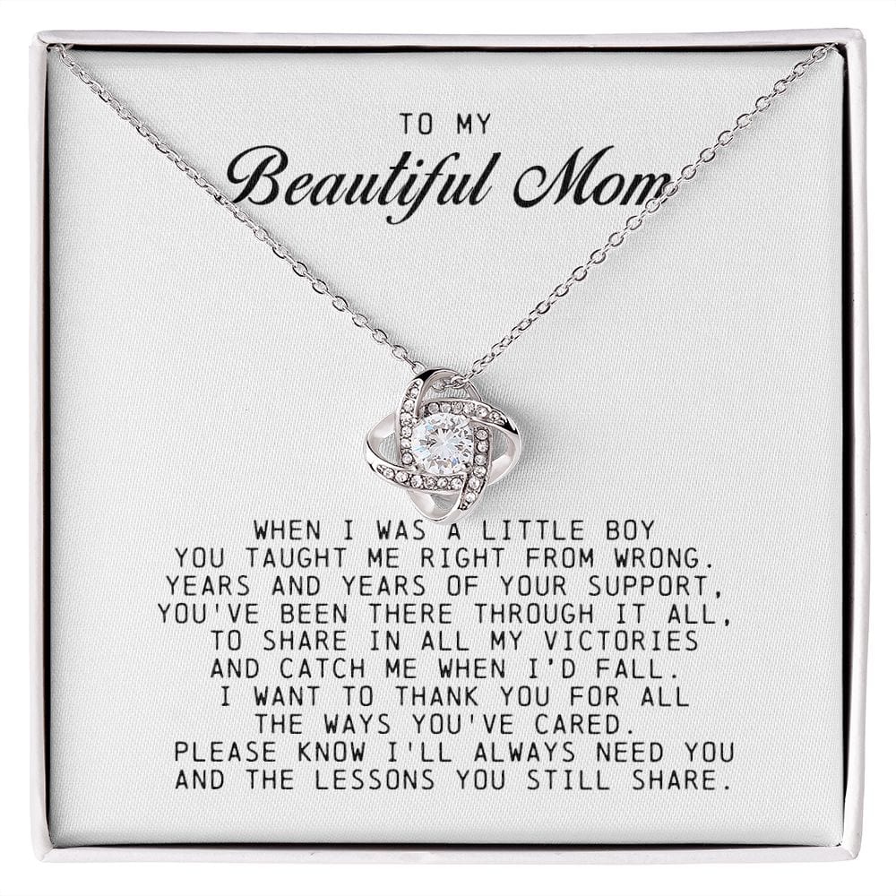 To my Beautiful Mom, Mother's Day Gift, Love Knot Necklace
