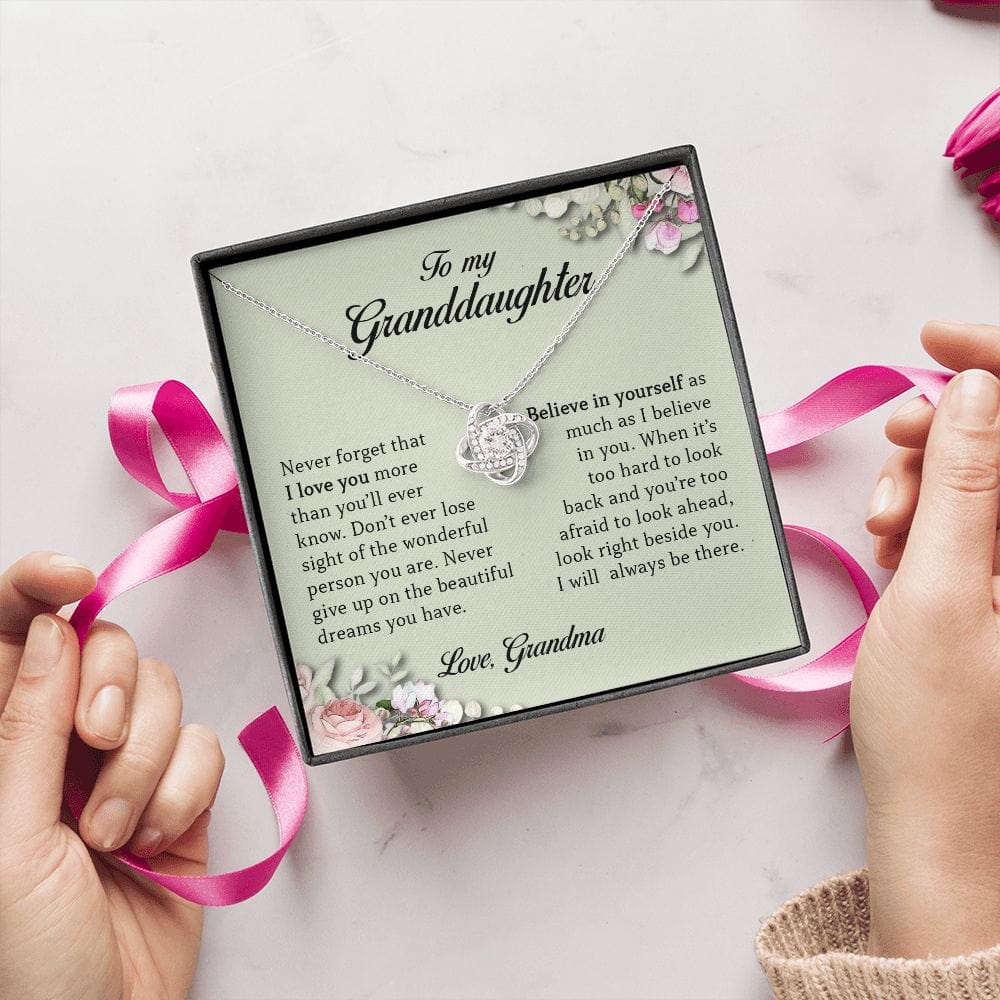 To My Granddaughter, Love Knot Necklace