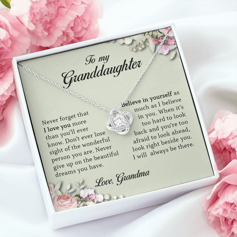 To My Granddaughter, Love Knot Necklace