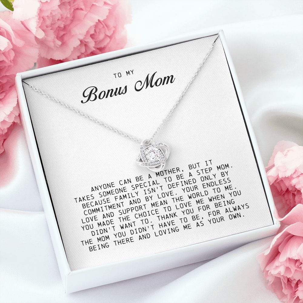 To My Bonus Mom, Love Knot Necklace