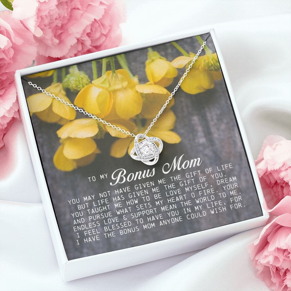 To My Bonus Mom, Love Knot Necklace