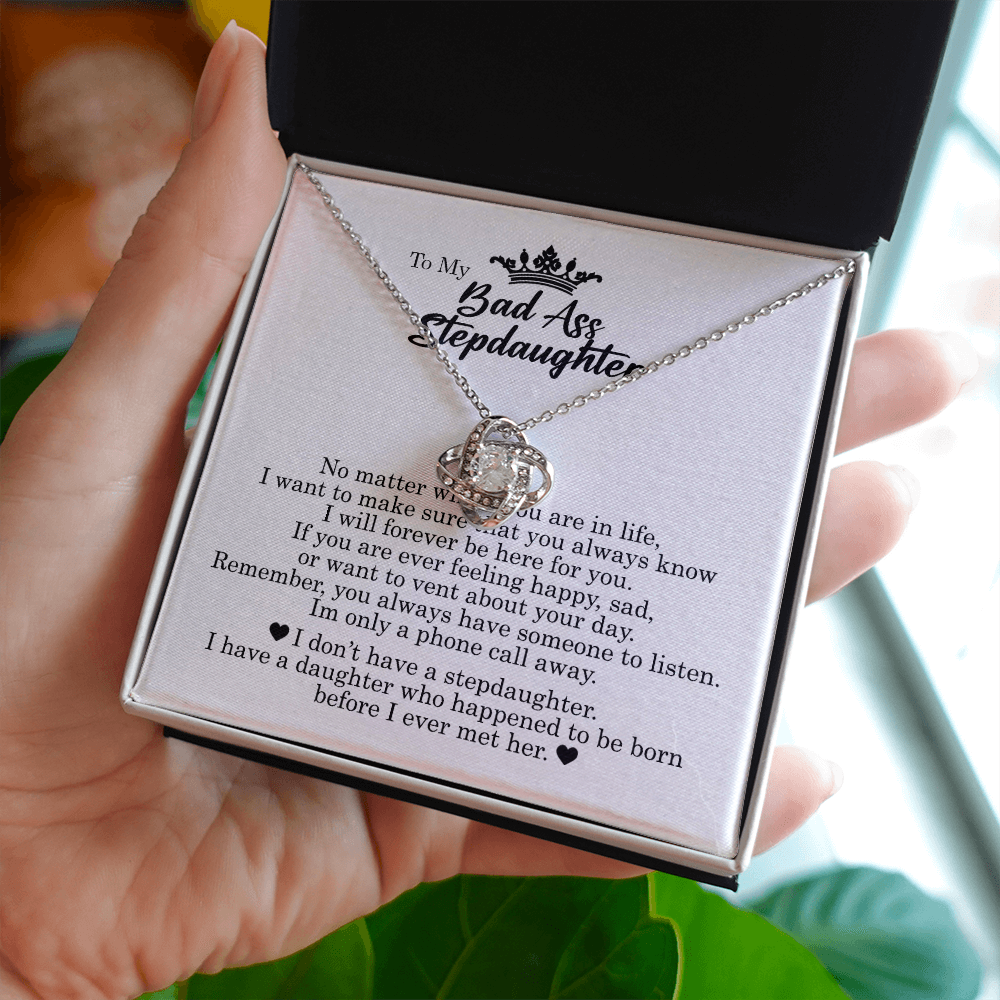 To My Bad Ass Stepdaughter, Love Knot Necklace